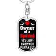 thumbnail image 5 of Yellow-Crowned Parakeet Bird Dog Tag Keychain Stainless Steel Silver Tone or Gold Tone, 5 of 16