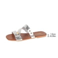 thumbnail image 5 of ShiShine Womens Flat Slide Sandals Cross Strap Comfortable Wide Width Casual Walking Beach Summer Slip On Sandals, 5 of 9