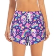 thumbnail image 3 of Uemuo Skull rainbow mushroom colorful Pattern Women's Athletic Shorts High Waisted Running Shorts with Liner Pockets Gym Elastic Workout Shorts-XX-Large, 3 of 9