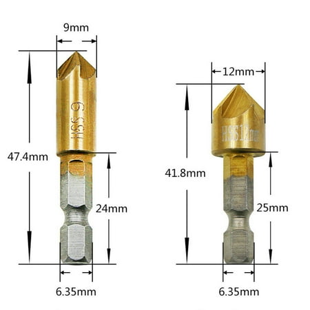 

Umitay 6 Pcs Flute Countersink Drill Bit Set Counter 6-19mm Sink Chamfer Cutter