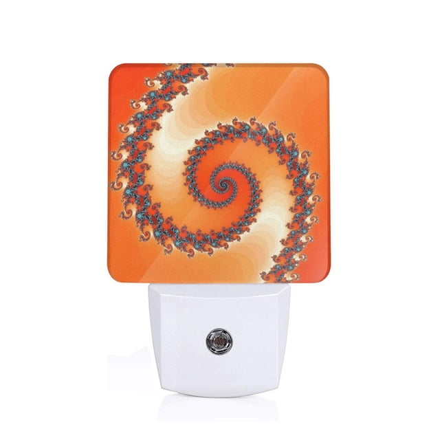 Balery Orange Rotating Luz Nocturna LED con Sensor Automático, Enchufe con Sensor Crepuscular, Luz Suave de 0.5W para Dormitorio, Pasillo, Baño-EU