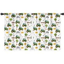 Blackout Kids Curtains,Cartoon Tractors Hay Bales White Pattern Childrens Insulated Curtains Set Of 2,Bedroom Essentials,Toddler Room Decor 42"x54"