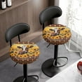 thumbnail image 3 of ZIATUBLE Aztec Ethnic Bar Stool Seat Covers Sunflower Cow Stool Covers Cushion Set 2 Piece Round Stool Covers with Padding 12-14 Inch Stool Seat Replacement Cover Home Decor, 3 of 6