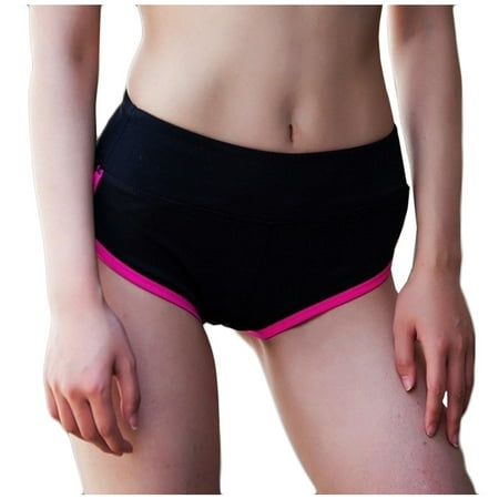 Hantrom Shorts for Women Running Shorts Solid Running Color Yoga Fitness Shorts Women s Band Leisure Elastic Sports Yoga Pants Workout Shorts Athletic Shorts Yoga Pants Women Hot Pink L