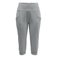 thumbnail image 4 of JIA JIA SHUANG Capri Pants for Women High Waisted Pull on Yoga Joggers Pants Slim Straight Leg Stretchy Workout Trousers with Side Pockets(Gray,Small), 4 of 6