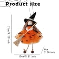 thumbnail image 3 of Hangable Witch Doll Ornament | Halloween Small Witch Figurine with Gauze Skirt,Sorceress Doll with Broom,Halloween Hanging Decoration,for Haunted House Room Door and Window Decoration, 3 of 8