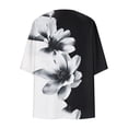 thumbnail image 4 of NTACZA Open Front Womens Cardigan 2026 Black and White Floral 3/4 Sleeve Casual Flowy Kimono Beachwear Relaxed Coverups Multicolor, 4 of 5
