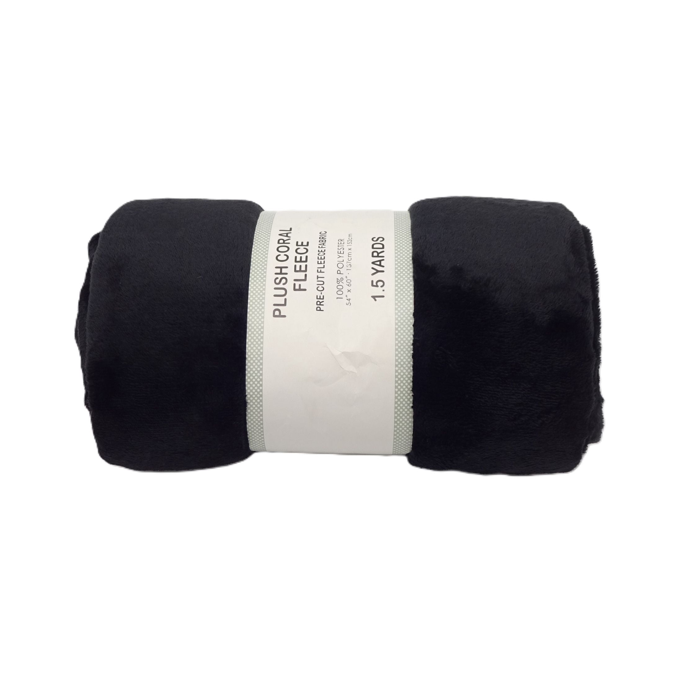 (2 pack) Shason Textile 1.5 Yard Cut Plush Coral Fleece Fabric, Black, 54" Wide for Sewing & Crafts