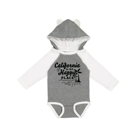 

Inktastic California is My Happy Place with Palm Trees Gift Baby Boy or Baby Girl Long Sleeve Bodysuit