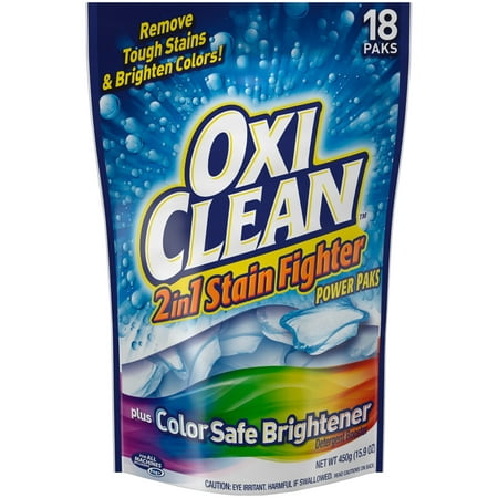 OxiClean 2in1 Stain Fighter with Color Safe Brightener Power Paks, 18