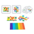 thumbnail image 4 of Juguetes Montessori, rompecabezas de palos de madera, regalos de cumpleaños, rompecabezas, Material manipulativo, rompecabezas de palos coloridos para CUTICAT Juguetes de rompecabezas, 4 of 7