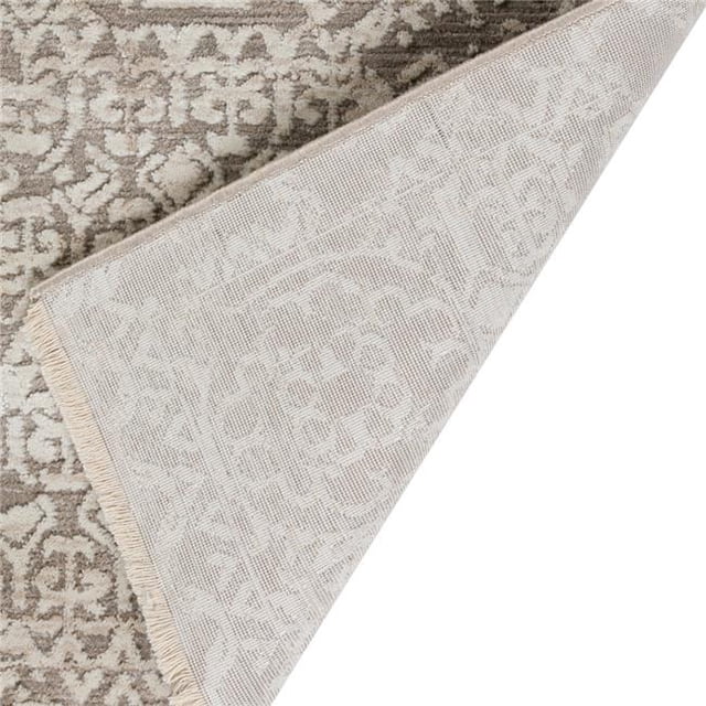 HomeRoots 493121 5 x 8 ft. Gray Oriental Rectangle Area Rug with Fringe