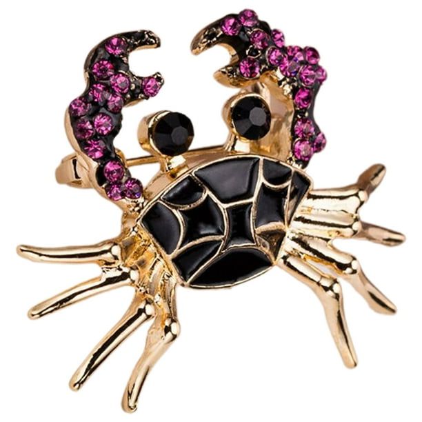 Broche decorativo de cangrejo, pin de solapa de animal, broche lindo, broche de cangrejo pequeño, broche de mujer