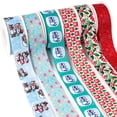 thumbnail image 2 of Nuevos diseños 50 yardas Feliz Navidad 0rnament impreso Grosgrain, accesorios para el cabello de cinta de raso, 2 of 4