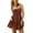 Chocolate, variant on Musuos Women Backless Casual Summer Dress Solid Color Sleeveless Ruffled Party Dress for Cocktail Beach Club Streetwear