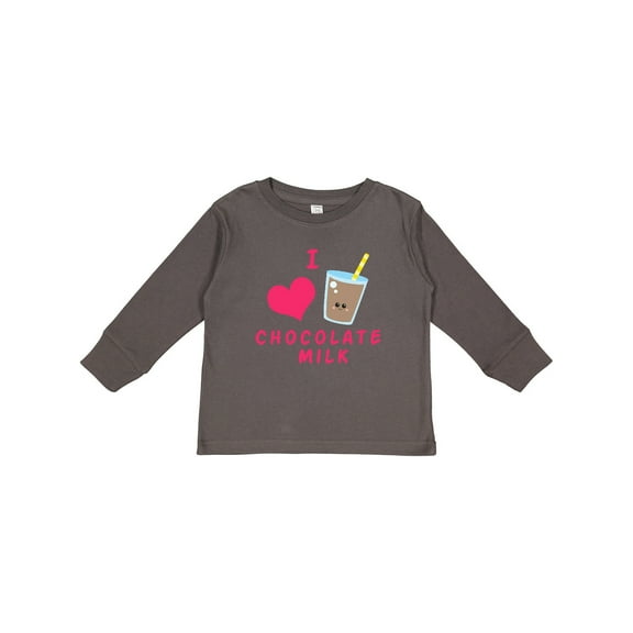 Inktastic I Love Chocolate Milk Boys or Girls Long Sleeve Toddler T-Shirt
