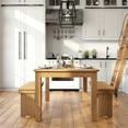 thumbnail image 3 of BizChair 60" x 38" Rectangular Light Natural Solid Pine Farm Dining Table, 3 of 13