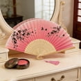 thumbnail image 4 of 2026 Traditional Chinese Folding Hand Fan,Portable Foldable Fan for Wedding,Dance,Party,Performance, Cherry Blossom and Butterfly Design, Silk and Bamboo Construction, Decorative Tassel,1PC, 4 of 6
