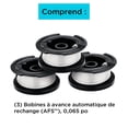 thumbnail image 4 of BLACK+DECKER Paquet de 3 Bobines Pour Taille-Bordures AF-100-3ZP, 4 of 6