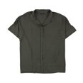 thumbnail image 1 of Alfani Womens Green Sheer Short Sleeve Collared Button Up Top XXL, 1 of 2