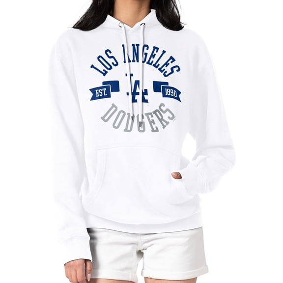 Women's G-III 4Her by Carl Banks White Los Angeles Dodgers City Graphic Pullover Hoodie