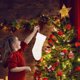 thumbnail image 5 of Medias tejidas para decoración del árbol de Navidad decoración para fiesta Likrtyny familiar vacaciones temporada decoración de fiesta medias tejidas, 5 of 8