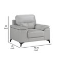 thumbnail image 5 of Mica 36 Inch Accent Chair- Metal Legs Light Gray Top Grain and Faux Leather, 5 of 5