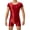 Wine Red, variant on sunsanly Men Romper Smooth Glossy Surface Highly Elastic Skinny Short Sleeves Solid Color O Neck Tight Fit Fitness Nightclub Playsuit Slim Fit Top