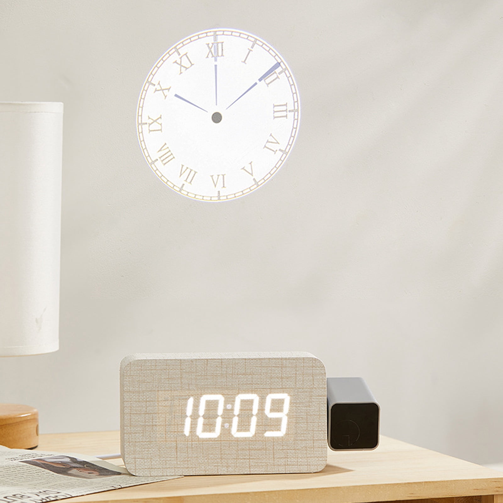 Digital Projections Alarm Clocks for Bedrooms 180° Rotatable Projector Loud Duals Alarms for Kids Elderly,Heavy Sleepers