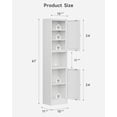 thumbnail image 2 of 67" Slim Narrow Kitchen Pantry Cabinet with Doors – 6-Tier Tall Storage Cupboard for Small Space, Adjustable Shelves, Reversible Doors, Easy Assembly, White, Ideal for Bathroom, 2 of 9
