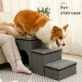thumbnail image 2 of Stairs Foldable Dog Comfortable and Durable Three-in-one Design Stairs with Storage and House 3-Step Stairs Non-Slip Dog Ramp for Small Dogs and Cats or Pets, 2 of 7