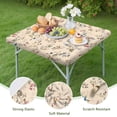 thumbnail image 4 of Pioneer Flower Floral Print Pattern Square Fitted Tablecloth with Elastic Edge,Square Table Cover,Washable Elastic Table Cover for Home Kitchen Party Decor 34"x34", 4 of 6