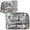 Chrome / Amber, variant on DNA Motoring For 1999-2004 Ford F250 F350 Super Duty Chrome Amber Corner Headlight Lamps Pair