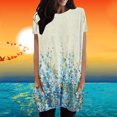 thumbnail image 2 of Moda Mujer Causal Cuello Redondo Blusa Estampada Camiseta de Manga Corta Verano Pocktes Tops Fridja ghk3515, 2 of 5