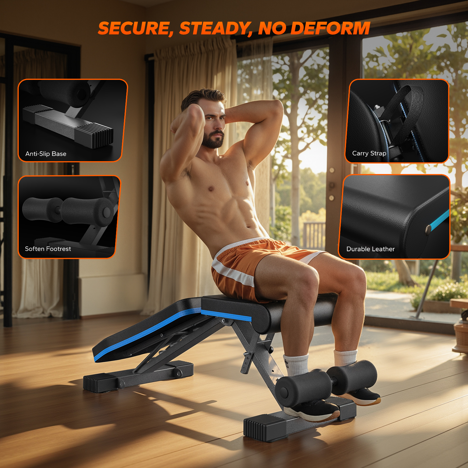 MERACH 990lbs Weight Bench Adjustable Foldable Home photo 7