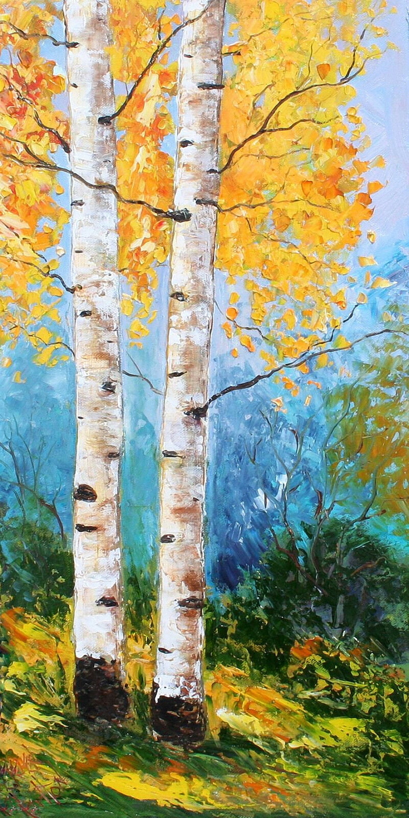 Solitary Birch Trees CANVAS OR PRINT WALL ART