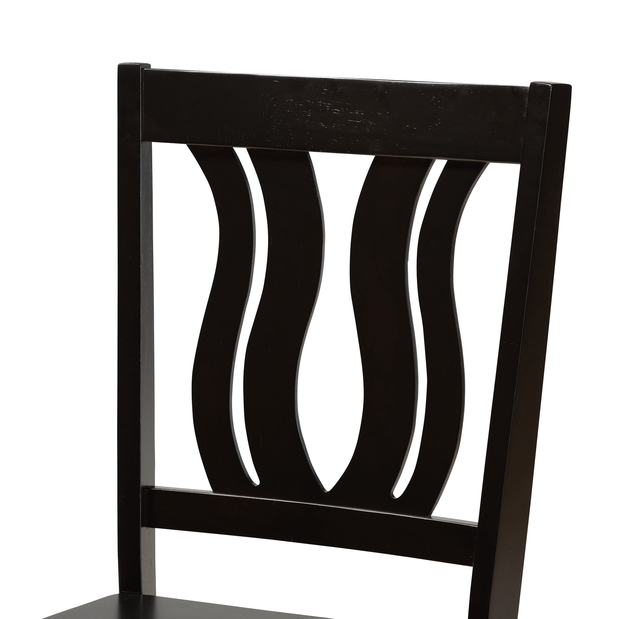 Baxton Studio Fenton Modern and Contemporary Transitional Dark Brown Finished Wood 2-Piece Dining Chair Set