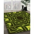 thumbnail image 2 of Ahgly Company Indoor Square Patterned Dark Yellow Green Area Rugs, 6' Square, 2 of 6