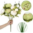 thumbnail image 3 of Silk Peony Bouquet Vintage Artificial Peonies Flower for Home Wedding Party Decor (1pcs, White), 3 of 4