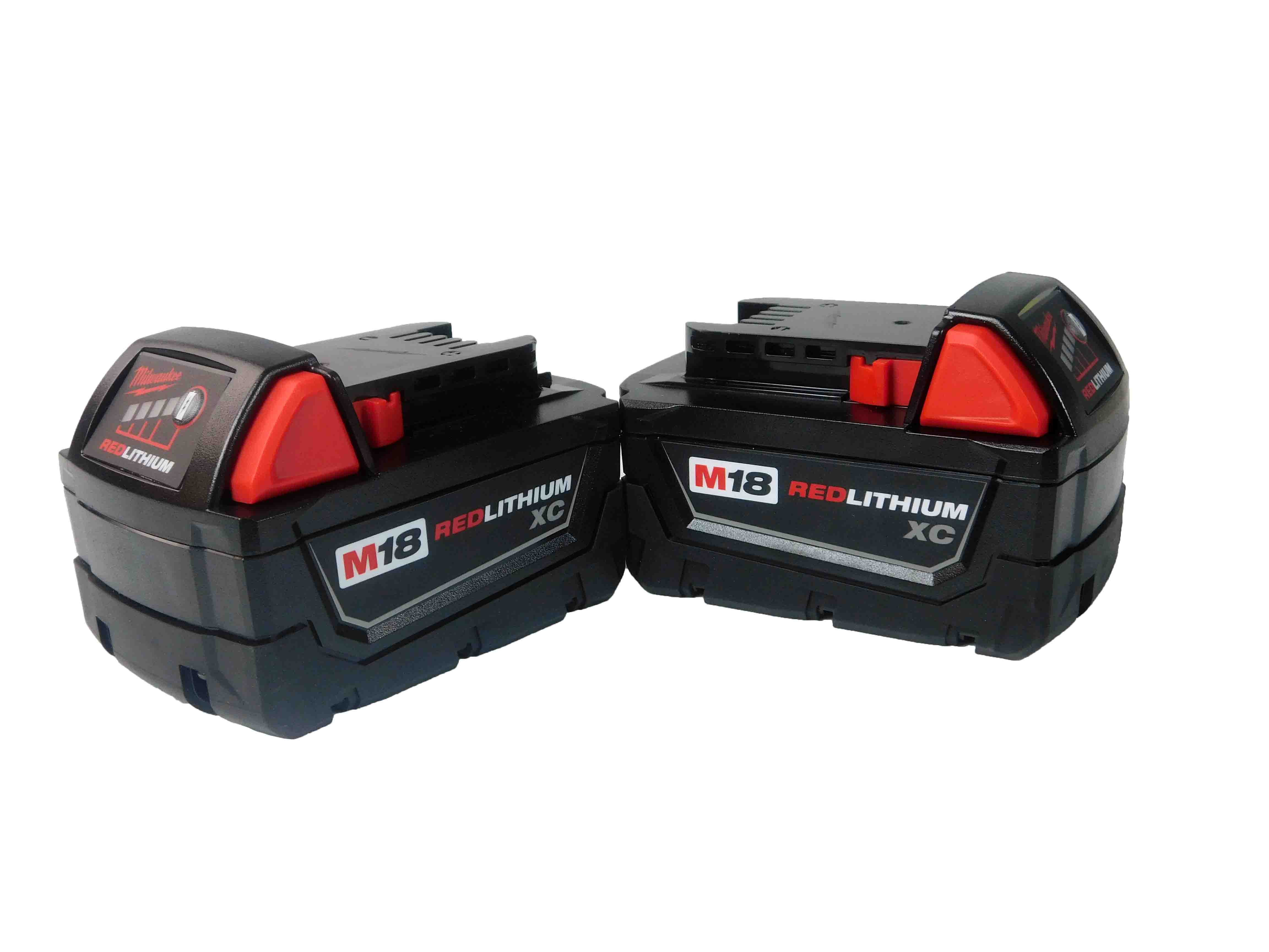 Milwaukee M18 XC RED 18V 3 Ah Power Tool Battery, 2 Count