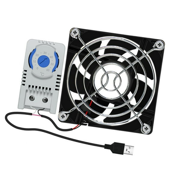WINDLAND 80mm Fan Portable Cooling Fan 0-60℃ Temperature Control for Tablet TV Receiver