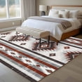 thumbnail image 5 of Area Rug 60×96in, Gray Red Boho Aztec Geometric Floor Carpet Living Room Rug, Abstract Ethnic Wind Non-Slip Welcome Mat Indoor Rugs for Bedroom Dining Room, 5 of 9