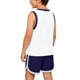 thumbnail image 4 of Zpanxa Boys Summer Outfits Kids Summer Solid Color Round Neck Sleeveless Top and Shorts Two Piece Outfit Navy 8 Years, 4 of 8