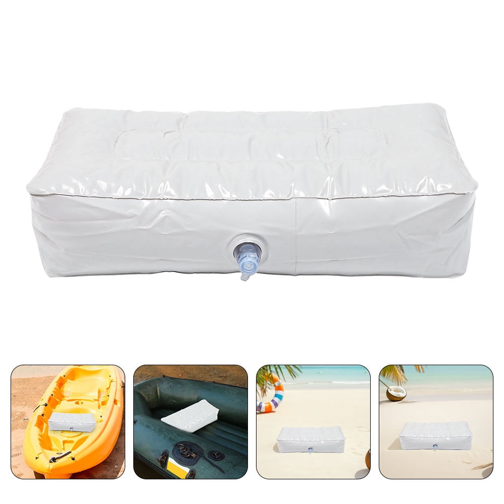 ELAYARD Set of 2 White PVC Inflatable Boat Seat Cushions, Pads for Kayak and Outdoor Water Activities