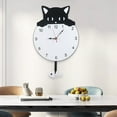 thumbnail image 4 of Black Cat Wall Clock with Swing Tail Pendulum for Home and Office Decor, 4 of 6