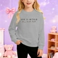thumbnail image 5 of Telankuip God Is Within Her She Will Not Fall Sweatshirts for Girls Jesus Faith Bible Verse Preppy Crewneck Pullover Tops Oversized Inspirational Long Sleeve Cozy Kids Clothes 1-White XL, 5 of 7