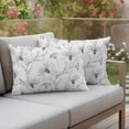 thumbnail image 4 of Pack of 2 Outdoor Pillow Covers 20x12 Inch Waterproof Gray Flowers Throw Pillow Covers,Decorative Couch Pillow Shams Protectors Abstract Floral Plants Pastoral Rustic Patio Pillowcases Cushion Covers, 4 of 8