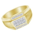 thumbnail image 2 of AFFY (0.4 Ct) Round Shape White Natural Diamond Men's Band Ring In 10k Yellow Gold Ring Size-7, 2 of 2