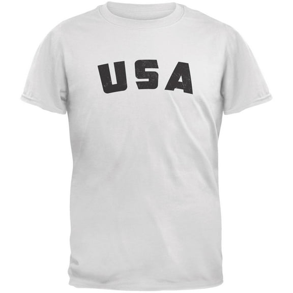 4th Of July Distressed USA White Adult T-Shirt - 2X-Large