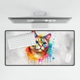 thumbnail image 4 of Watercolor Drip Manx Pop Art Colorful Portrait Artwork Desk Mat Full Keyboard Mouse Pad Cat Lover Kitten Owner Gifts Large Mousepad - 01009, 4 of 5